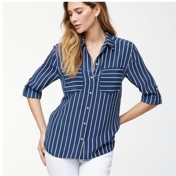Tommy Bahama Tops - Tommy Bahama Savannah Stripe Silk Shirt - S